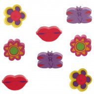 8 gommes fleurs
