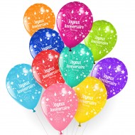 10 Ballons Joyeux Anniversaire Annikids - Assortiment