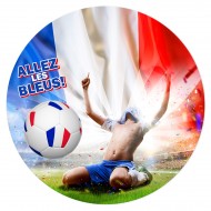 Disque en sucre Allez Les Bleus (19 cm)