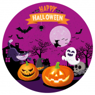 Disque en sucre Happy Halloween (19 cm)