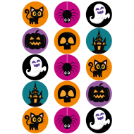 15 Disques en sucre Halloween - 50 mm