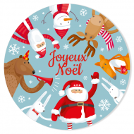 Disque en sucre Ronde de No�l (19 cm)