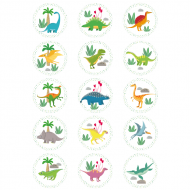 15 Disques en sucre Dino Colors - 50 mm