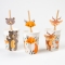 6 Pailles en papier Animaux de la For�t - Recyclable images:#1