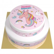 G�teau Licorne Rainbow - 2 �tages