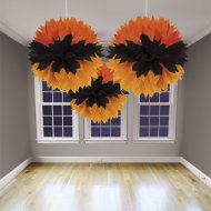 3 Boules Papier fleurs Halloween