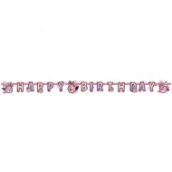 Guirlande lettres  Happy Birthday Pink Bird