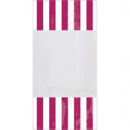 10 Sacs � Bonbons ray�s Blanc/Fuchsia