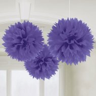 3 Boules Papier fleurs Violet
