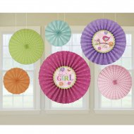 6 Eventails D�co Baby Girl