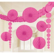 Set 8 D�corations et guirlande Rose fuchsia
