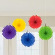 5 Minis Eventails D�co Rainbow (15 cm)