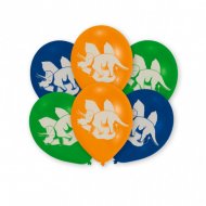 6 Ballons Dino 3 couleurs