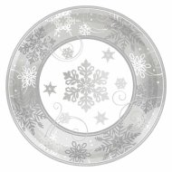 8 Petites Assiettes Flocons d'Argent (18 cm)