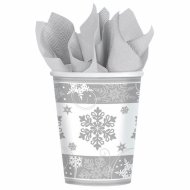 8 Gobelets Flocons d'Argent