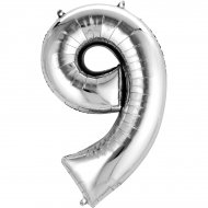 Ballon G�ant Chiffre 9 Argent (86 cm)