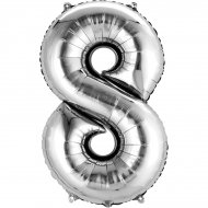 Ballon G�ant Chiffre 8 Argent (83 cm)