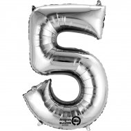 Ballon G�ant Chiffre 5 Argent (86 cm)