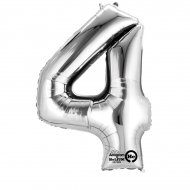 Ballon G�ant Chiffre 4 Argent (91 cm)