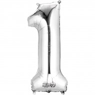 Ballon G�ant Chiffre 1 Argent (86 cm)