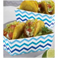 24 Barquettes Chevrons Bleus Snacky