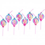 8 Pailles Barbie Licorne