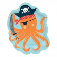 8 Petites Assiettes Pieuvre - Pirate Birthday
