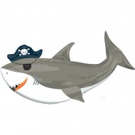 Ballon G�ant Requin (104 cm) - Pirate Birthday