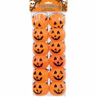 12 Mini Seaux Citrouille en plastique