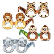 12 Masques Lunettes Animaux de la Jungle