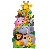 Silhouette G�ante Carton Pyramide Animaux de la Jungle (160 cm)