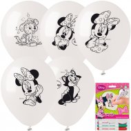 Kit 5 Ballons � Colorier Minnie + 3 Feutres