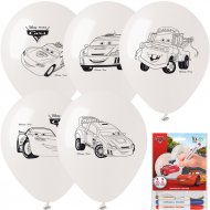 Kit 5 Ballons � Colorier Cars + 3 Feutres