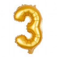 Ballon d'Anniversaire G�ant Chiffre 3 Or (100 cm)