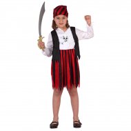 D�guisement de Corsaire Fille Noir et Rouge