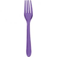 10 Fourchettes Plastique Translucide Violet