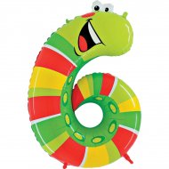 Ballon Animalon G�ant Chiffre 6 - Vers de terre