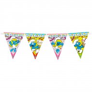Guirlande Fanions Schtroumpfs Anniversaire (3,60m)