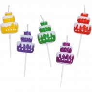 5 Mini Bougies G�teaux Rainbow