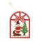 Suspension Fen�tre de No�l Rouge (7,5 cm) - Bois images:#0