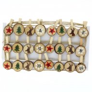 Guirlande Rondins de No�l pour Calendrier de l'Avent DIY - Bois