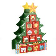 Calendrier de l'Avent Sapin Vert 2 c�t�s (30 cm) - Bois