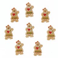 8 Minis M. Pain d'Epices Autocollants (3,5 cm) - R�sine