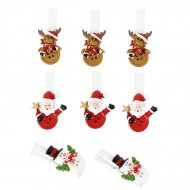8 Pinces Copains de No�l (4,5 cm) - R�sine
