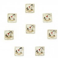 8 Mini Chevaux � Bascule Autocollants (2,5 cm) - R�sine