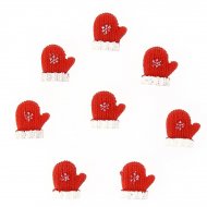 8 Mini Gants de No�l Autocollants (2,5 cm) - R�sine