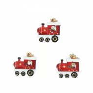 18 Mini Autocollants Train Rouge et Renne (2 cm) - R�sine