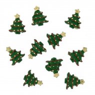 10 Mini Sapins Autocollants (2,5 cm) - R�sine