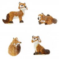 4 Petits Renards Autocollants (4 � 5 cm) - R�sine