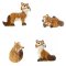 4 Petits Renards Autocollants (4 � 5 cm) - R�sine images:#0